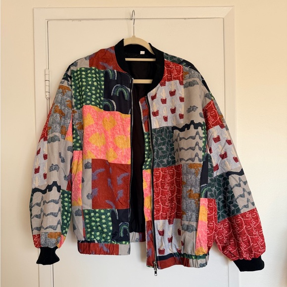 ASOS Jackets & Blazers - NWOT Colorful Patchwork Oversize Bomber Jacket